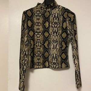 Snake skin print crop top